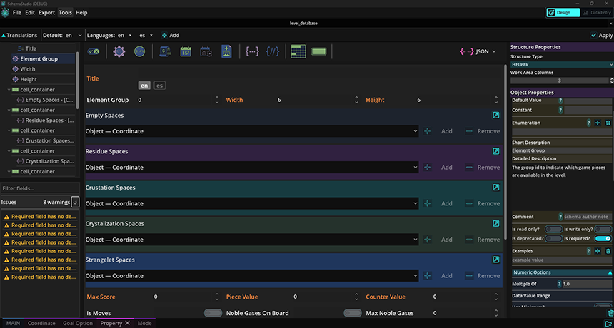 Schema Validation panel